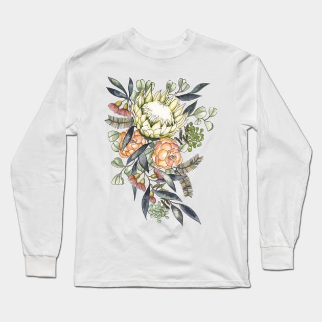 Bouquet - Tropical Protea Long Sleeve T-Shirt by themintgardener